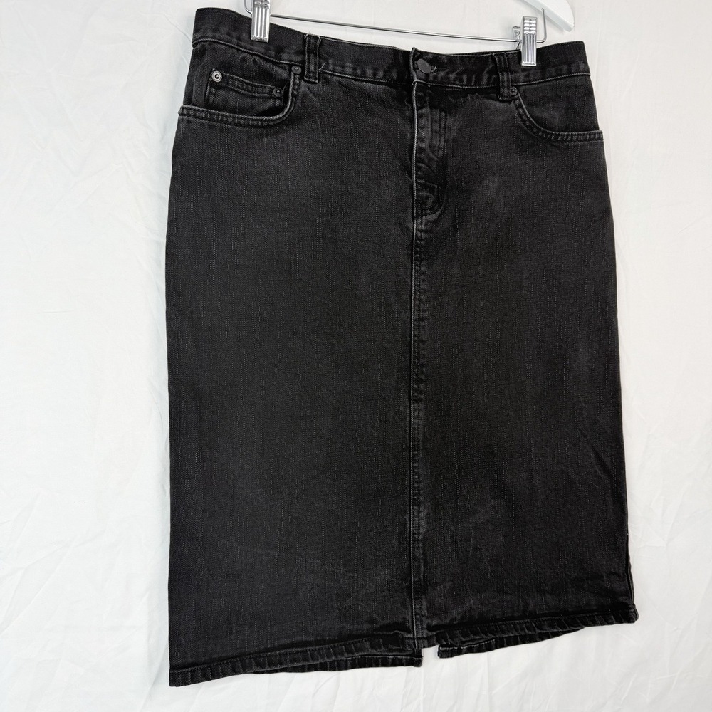 Lauren Jeans Co Ralph Lauren Denim Skirt Women's SZ-8 Black Stretch Cotton - Picture 3 of 15